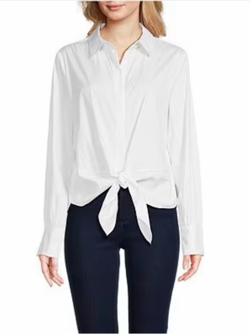 Lilly Pulitzer White Tie-Front Button Down Shirt